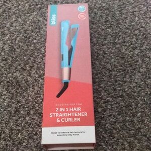 Bliss 2 in 1 Hair Straightener & Curler - Blue and Pink